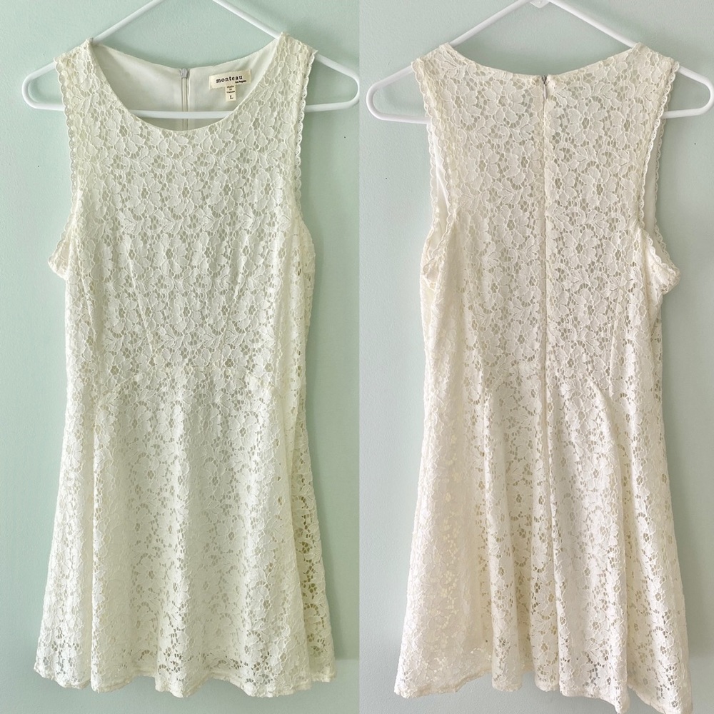 Juniors Zip up white/cream dress